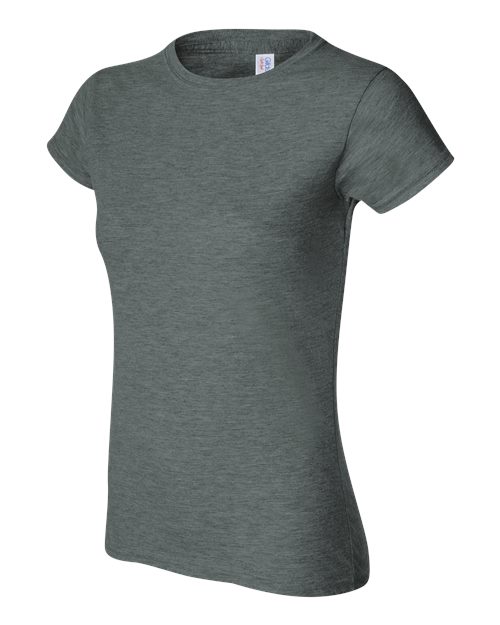 Gildan Softstyle® Women’s T-Shirt 64000L Dark Heather Custom Embroidered Business Logo