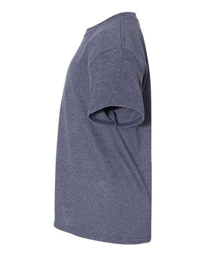 Gildan Heavy Cotton™ Youth T-Shirt 5000B Heather Navy Custom Embroidered Business Logo