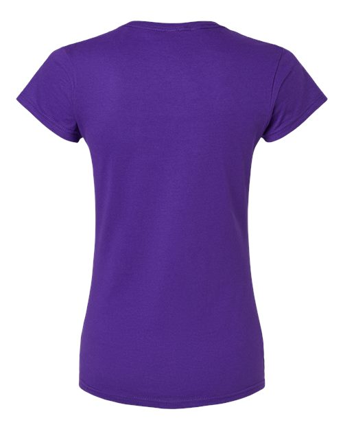 Gildan Softstyle® Women’s T-Shirt 64000L Purple Custom Embroidered Business Logo