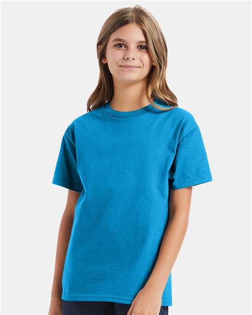 Custom Embroidered  Hanes Authentic Youth T-Shirt 5450 Teal