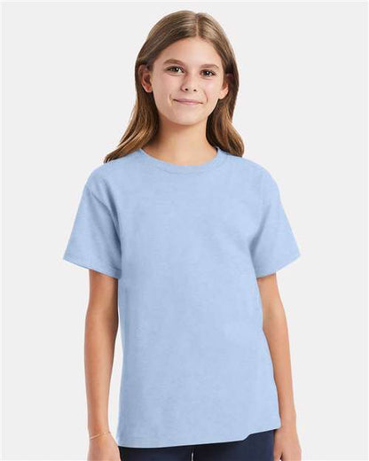 Custom Embroidered  Hanes Essential-T Youth T-Shirt 5480 Light Blue