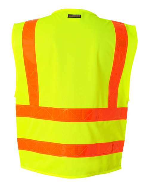 Custom EmbroideredKishigo Unisex Prismatic Hydrowick-Lite Multi Zipper Vest 1970 Lime