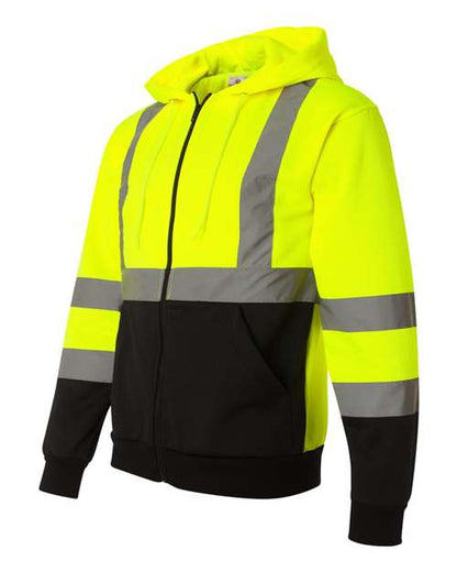 Kishigo Hi-Vis Full-Zip Hooded Sweatshirt JS102-103