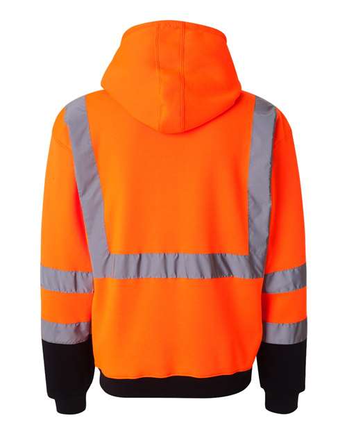 Kishigo Hi-Vis Full-Zip Hooded Sweatshirt JS102-103