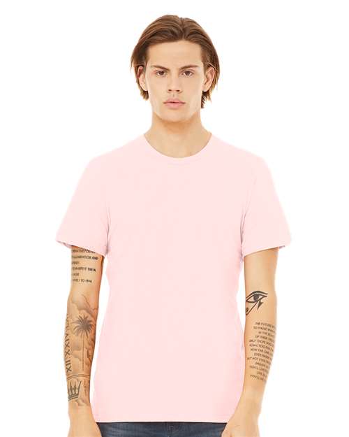 BELLA + CANVAS Jersey Tee 3001 Soft Pink Custom Embroidered Business Logo