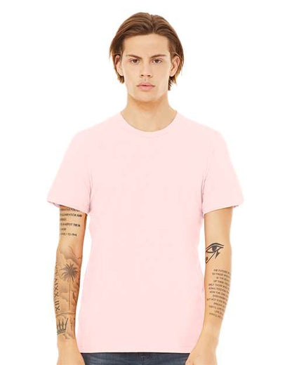 BELLA + CANVAS Jersey Tee 3001 Soft Pink Custom Embroidered Business Logo