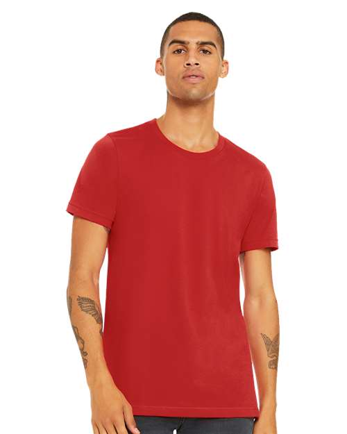 BELLA + CANVAS Jersey Tee 3001 Red Custom Embroidered Business Logo