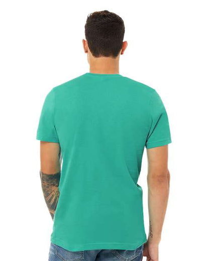 BELLA + CANVAS Jersey Tee 3001 Teal Custom Embroidered Business Logo