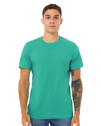 BELLA + CANVAS Jersey Tee 3001 Teal Custom Embroidered Business Logo