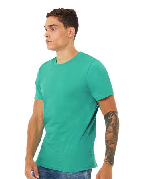 BELLA + CANVAS Jersey Tee 3001 Teal Custom Embroidered Business Logo