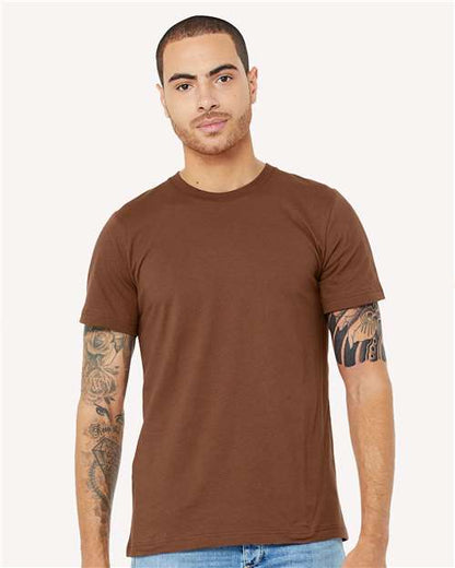 BELLA + CANVAS Jersey Tee 3001 Chestnut Custom Embroidered Business Logo