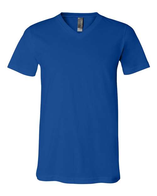 BELLA + CANVAS Jersey V-Neck Tee 3005 True Royal Custom Embroidered Business Logo