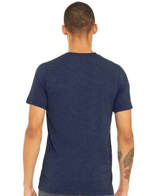 BELLA + CANVAS Triblend Tee 3413 Navy Triblend Custom Embroidered Business Logo