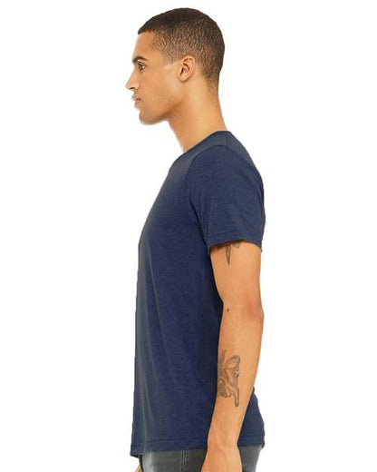BELLA + CANVAS Triblend Tee 3413 Navy Triblend Custom Embroidered Business Logo