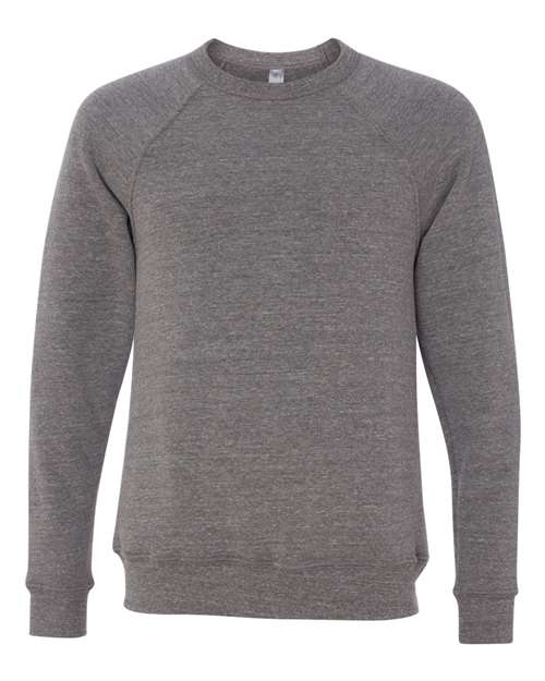 BELLA + CANVAS Sponge Fleece Raglan Crewneck Sweatshirt 3901 Custom Embroidered Business Logo