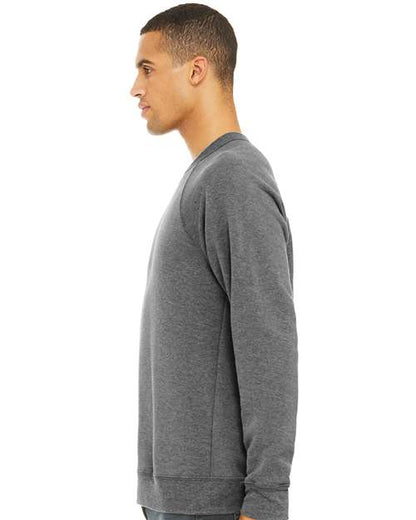 BELLA + CANVAS Sponge Fleece Raglan Crewneck Sweatshirt 3901 Grey Triblend
