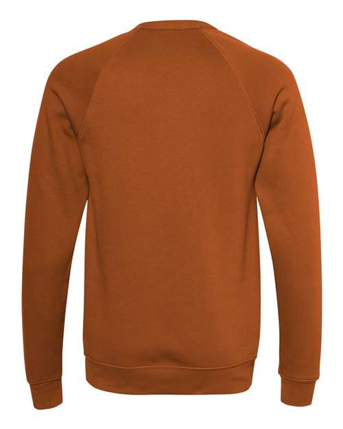 BELLA + CANVAS Sponge Fleece Raglan Crewneck Sweatshirt 3901 Custom Embroidered Business Logo