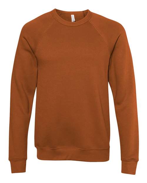 BELLA + CANVAS Sponge Fleece Raglan Crewneck Sweatshirt 3901 Custom Embroidered Business Logo