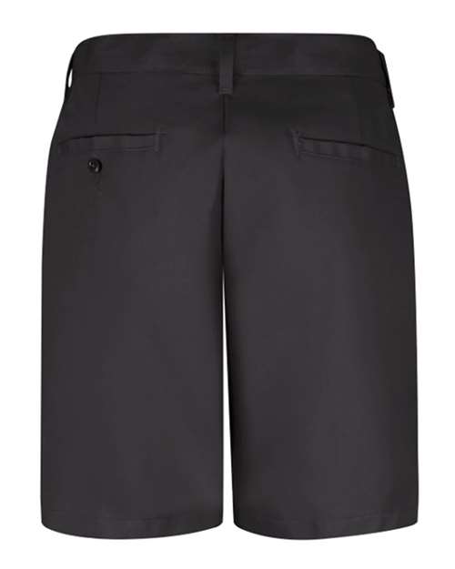Custom EmbroideredRed Kap Women's Plain Front 8" Shorts 2050 Black