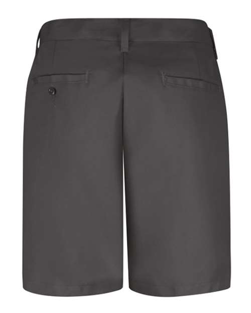 Custom EmbroideredRed Kap Women's Plain Front 8" Shorts 2050 Charcoal