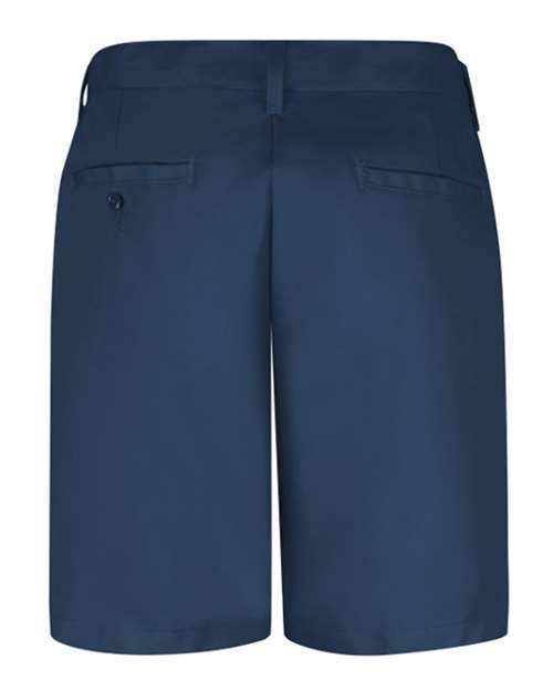 Custom EmbroideredRed Kap Women's Plain Front 8" Shorts 2050 Navy