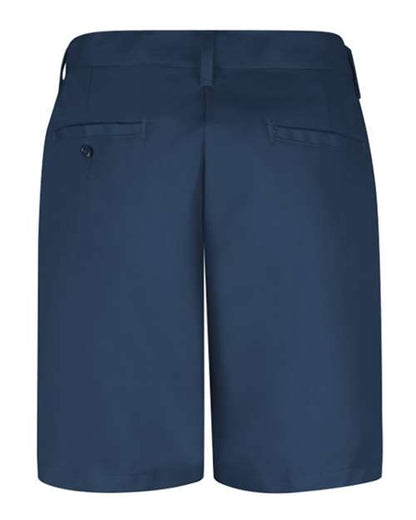 Custom EmbroideredRed Kap Women's Plain Front 8" Shorts 2050 Navy