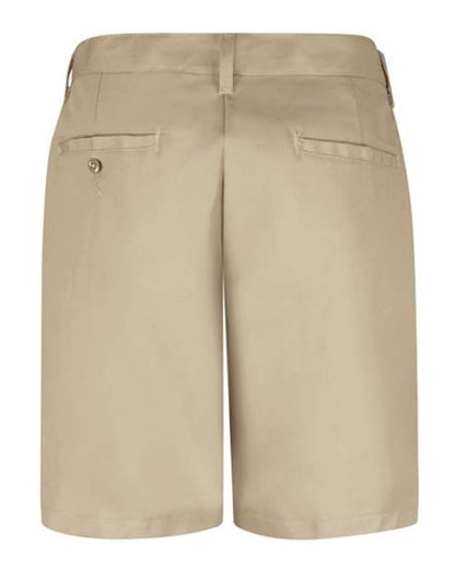 Custom EmbroideredRed Kap Women's Plain Front 8" Shorts 2050 Tan