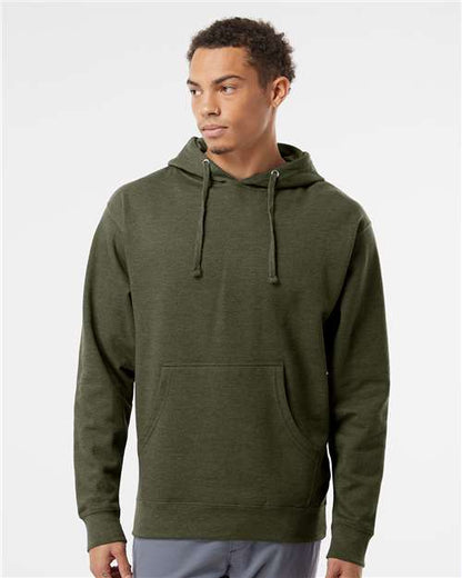 Independent Trading Co. Midweight Hooded Sweatshirt SS4500 Army Heather Custom Embroidered Business Logo