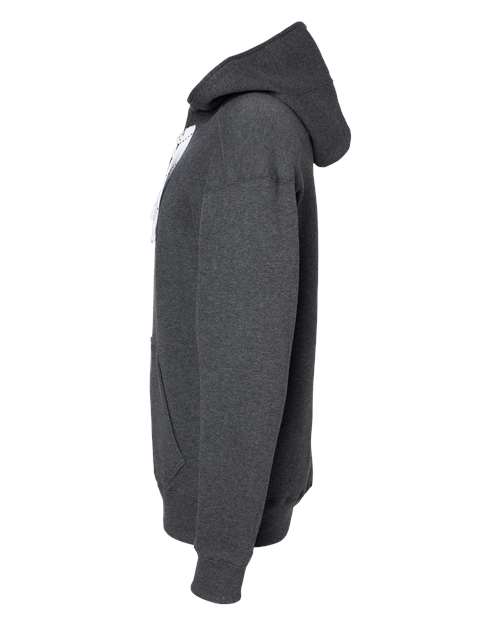 J. America Sport Lace Hooded Sweatshirt 8830 Charcoal Heather
