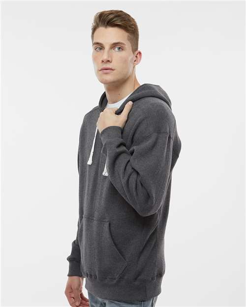 J. America Sport Lace Hooded Sweatshirt 8830 Charcoal Heather