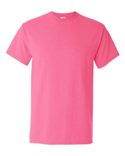Gildan Women’s 1X1 Baby Rib Raglan Three-Quarter Sleeve Tee 2000 Safety Pink Custom Embroidered Business Logo