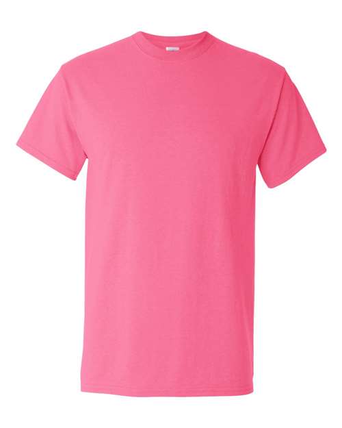 Gildan Women’s 1X1 Baby Rib Raglan Three-Quarter Sleeve Tee 2000 Safety Pink Custom Embroidered Business Logo