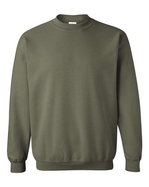 Gildan Heavy Blend™ Crewneck Sweatshirt 18000 Military Green Custom Embroidered Business Logo