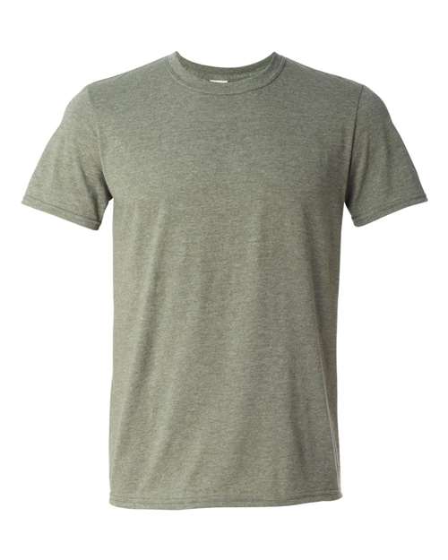 Gildan Softstyle® T-Shirt 64000 Heather Military Green Custom Embroidered Business Logo