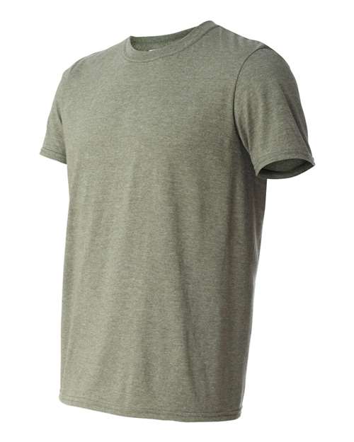 Gildan Softstyle® T-Shirt 64000 Heather Military Green Custom Embroidered Business Logo