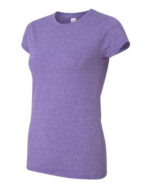 Gildan Softstyle® Women’s T-Shirt 64000L Heather Purple Custom Embroidered Business Logo