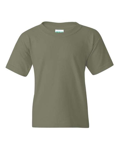 Gildan Heavy Cotton™ Youth T-Shirt 5000B Military Green Custom Embroidered Business Logo