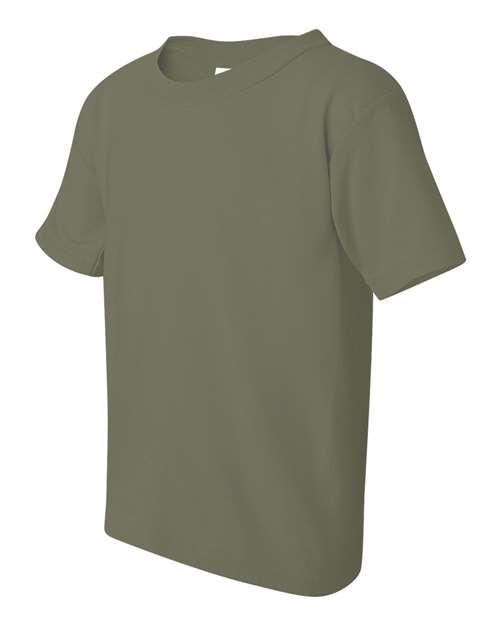 Gildan Heavy Cotton™ Youth T-Shirt 5000B Military Green Custom Embroidered Business Logo
