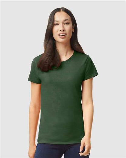 Custom Embroidered  Gildan Heavy Cotton™ Women’s T-Shirt 5000L Forest Green