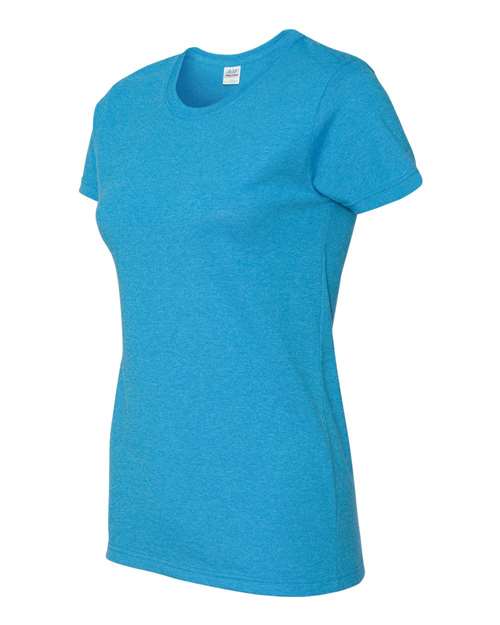 Gildan Heavy Cotton™ Women’s T-Shirt 5000L Heather Sapphire Custom Embroidered Business Logo