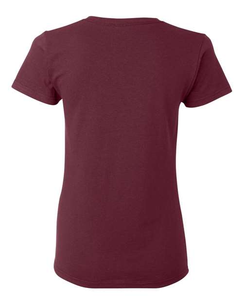 Gildan Heavy Cotton™ Women’s T-Shirt 5000L Maroon Custom Embroidered Business Logo