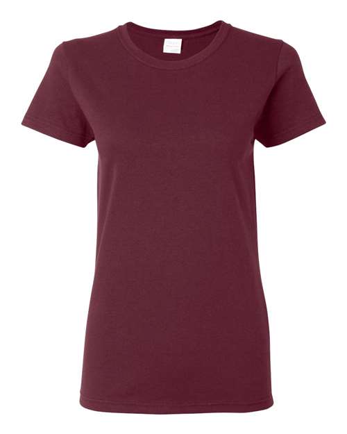 Gildan Heavy Cotton™ Women’s T-Shirt 5000L Maroon Custom Embroidered Business Logo