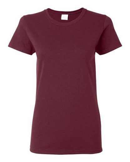 Gildan Heavy Cotton™ Women’s T-Shirt 5000L Maroon Custom Embroidered Business Logo