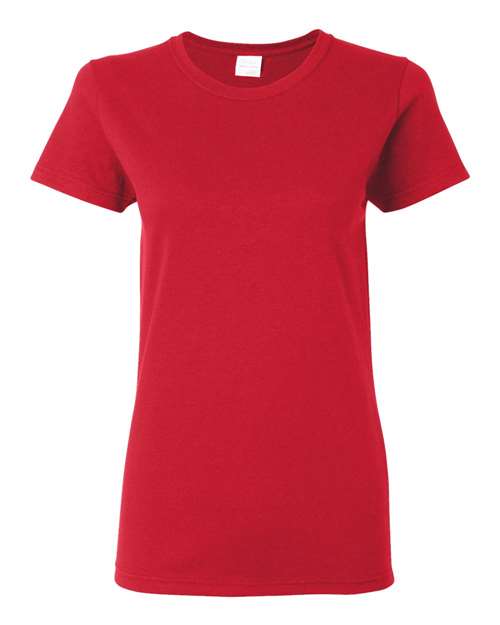 Gildan Heavy Cotton™ Women’s T-Shirt 5000L Red Custom Embroidered Business Logo