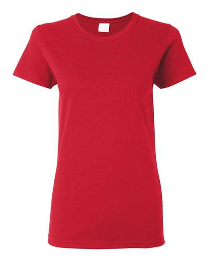 Gildan Heavy Cotton™ Women’s T-Shirt 5000L Red Custom Embroidered Business Logo
