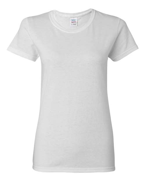 Gildan Heavy Cotton™ Women’s T-Shirt 5000L White Custom Embroidered Business Logo