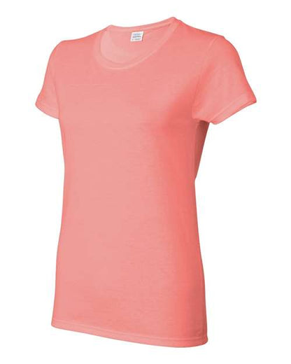 Gildan Heavy Cotton™ Women’s T-Shirt 5000L Coral Silk Custom Embroidered Business Logo