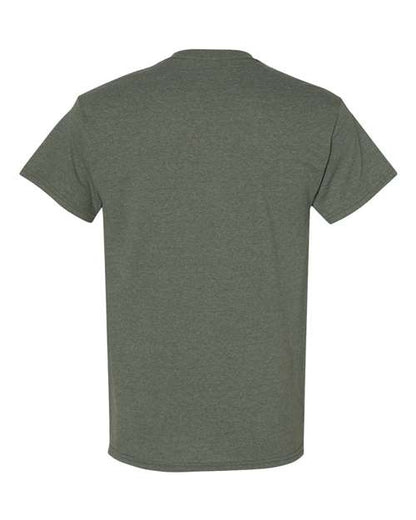 Gildan USA-Made Fine Jersey T-Shirt 5000 Heather Military Green Custom Embroidered Business Logo
