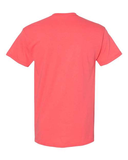 Gildan USA-Made Fine Jersey T-Shirt 5000 Coral Silk Custom Embroidered Business Logo