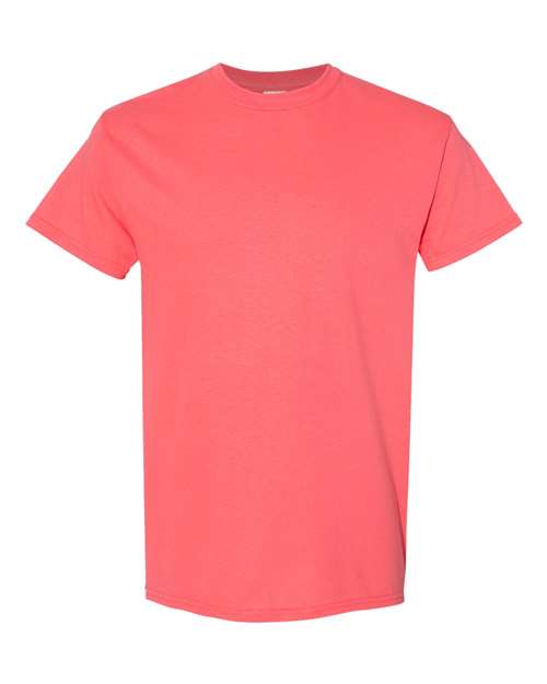 Gildan USA-Made Fine Jersey T-Shirt 5000 Coral Silk Custom Embroidered Business Logo